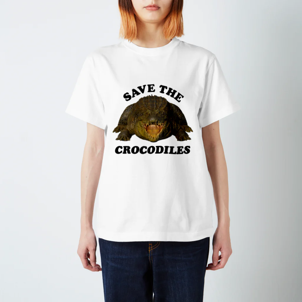 ワイルドデザインのわにシャツ (006) SAVE THE CROCODILES スタンダードTシャツ
