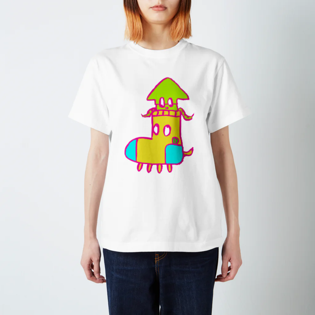 ぺでぃきゃろちゃんのくつしたワンワンとイカするめ スタンダードTシャツ