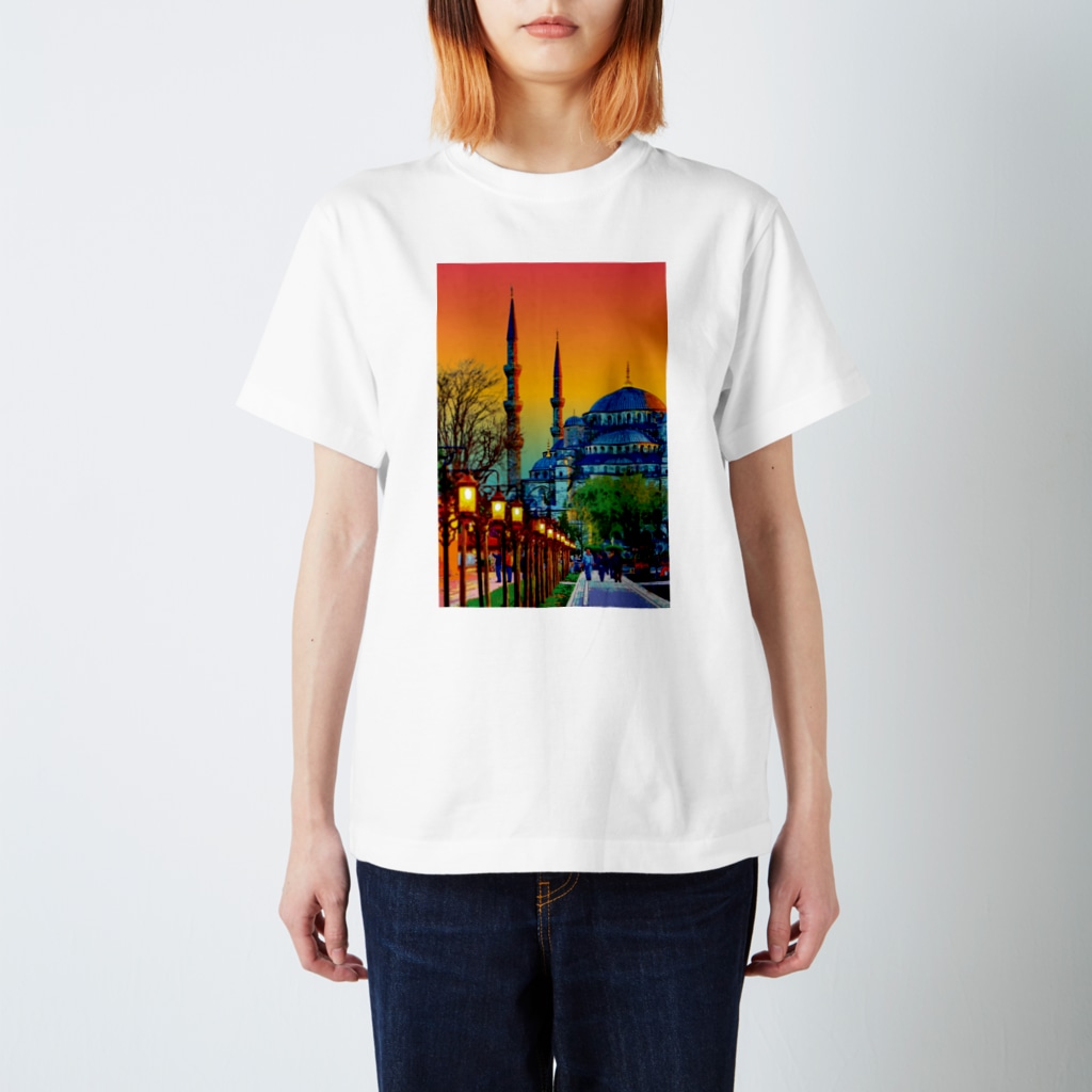 GALLERY misutawoのトルコ 夕暮れのスルタンアフメト・モスク Regular Fit T-Shirt