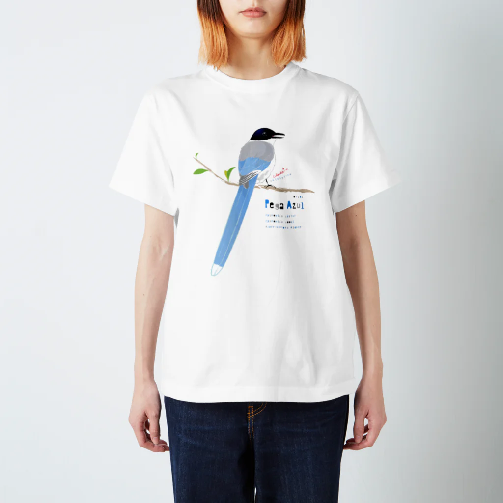 LittleLoroのPEGA AZUL 0500 オナガは尾長でサックスブルー Regular Fit T-Shirt