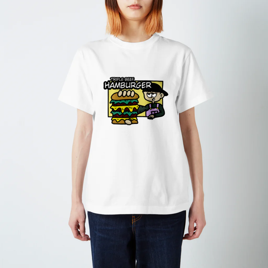 MerryWay shop のtriple beef hamburger スタンダードTシャツ