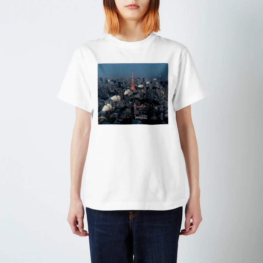 コロッケとラーメンのHamster-Tokyo スタンダードTシャツ