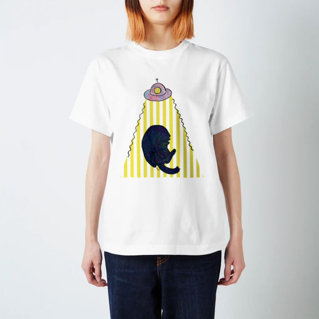 tomo-suのアブダクション黒猫 Regular Fit T-Shirt