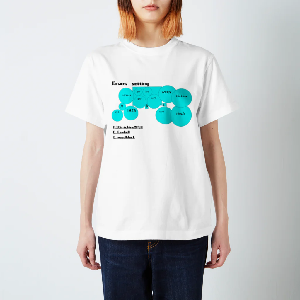 ドラムスコのドラムセッティング図 Regular Fit T-Shirt