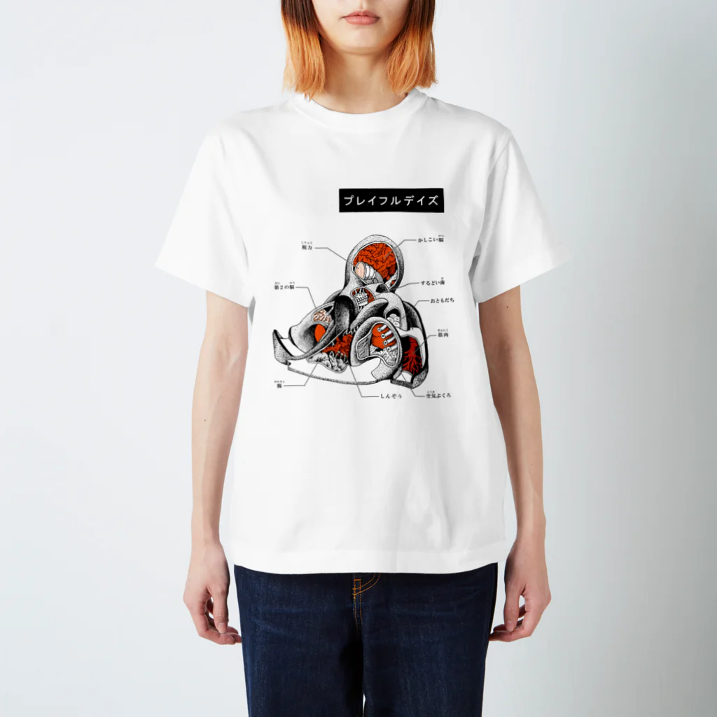 PLAYFUL DAYSの【PLAYFUL DAYS】タコの山 大解剖図Tシャツ Regular Fit T-Shirt