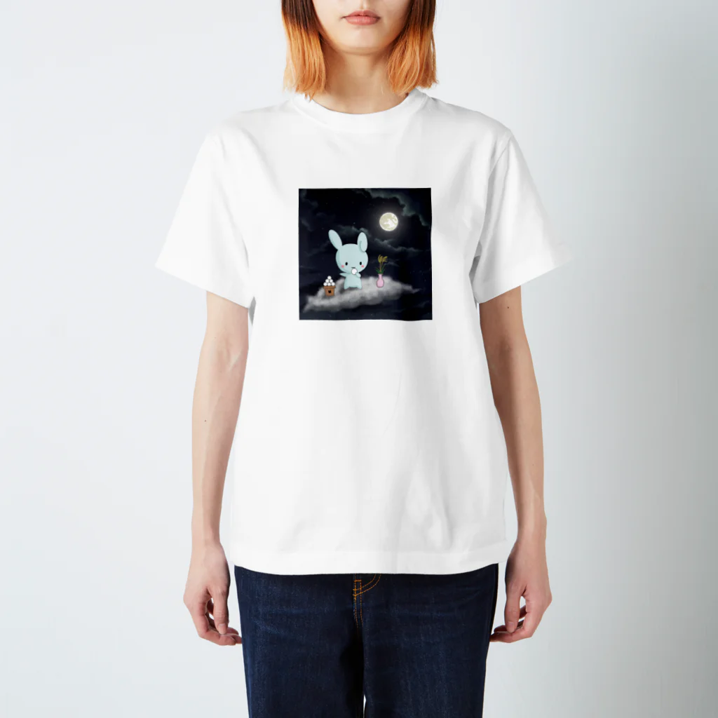 SHIHO NO WAのお月見うさぎ Regular Fit T-Shirt