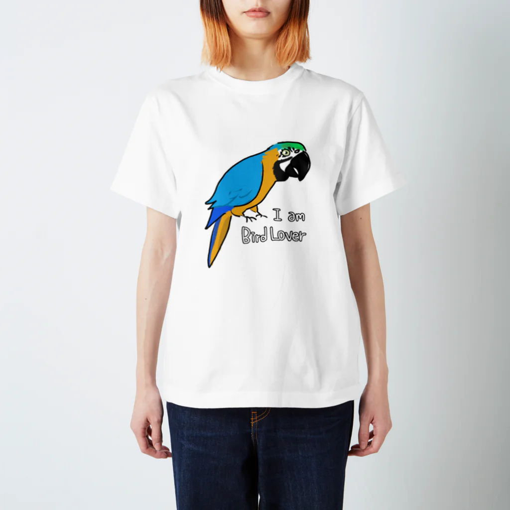 inkono shimobeのルリコンゴウインコ スタンダードTシャツ