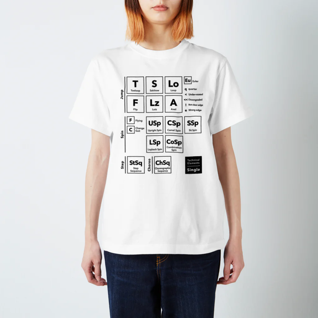 rd-T（フィギュアスケートデザイングッズ）のTechnical Elements [Single]  スタンダードTシャツ