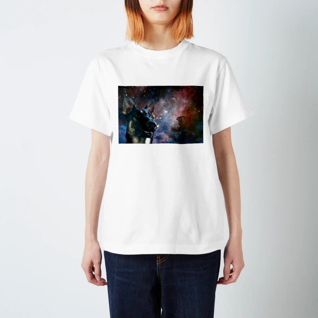 lotus_6のSpace German shepherd-MKⅠ-W スタンダードTシャツ