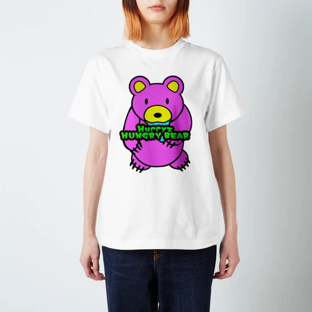 Hurryz HUNGRY BEARのHurryz HUNGRY BEAR ピンク スタンダードTシャツ