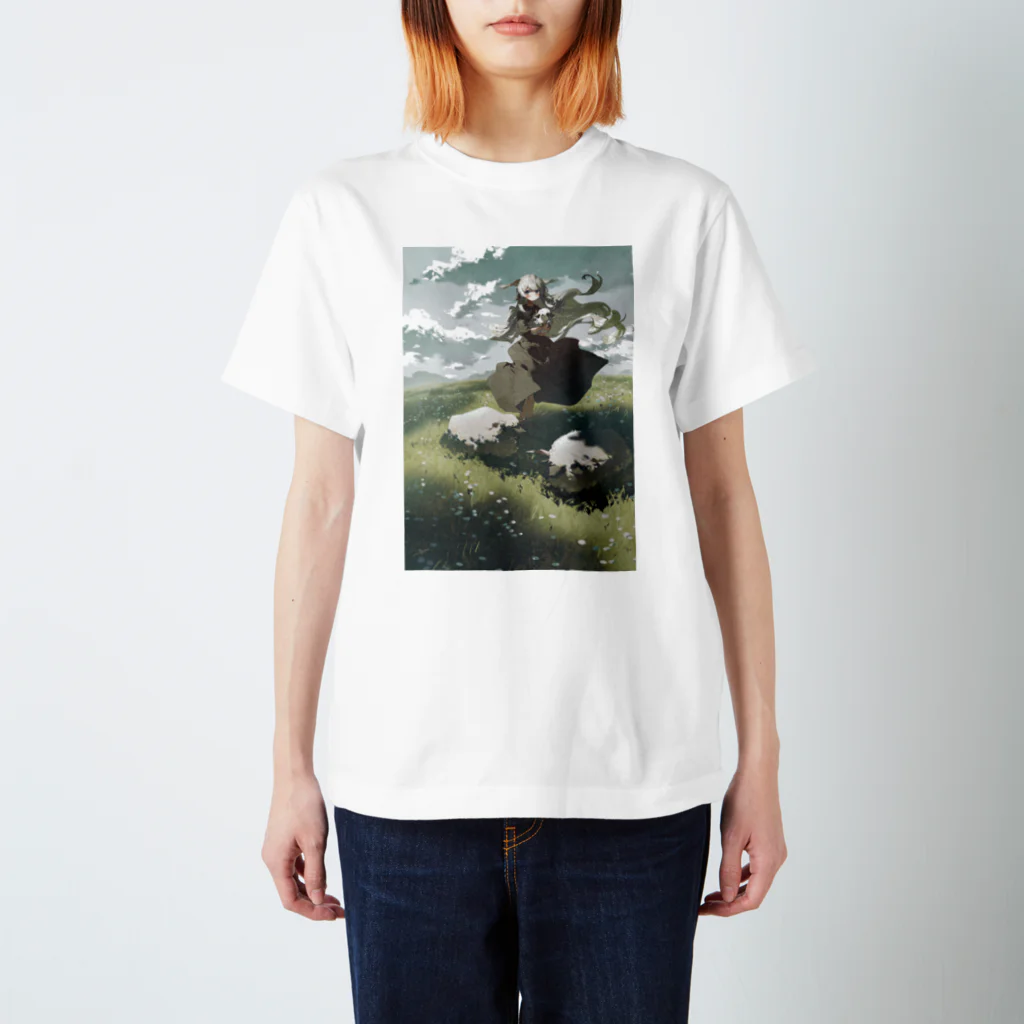 potg屋の雲と影と羊 スタンダードTシャツ
