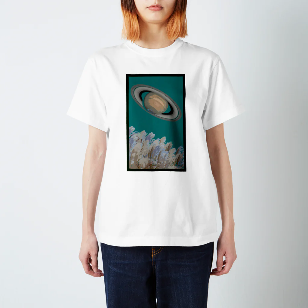 shi-chi Labo graph(詩一）の造花札シリーズ【芒に土星】 スタンダードTシャツ