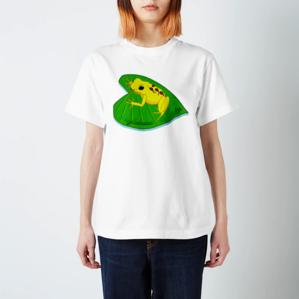 LalaHangeulのPhyllobates terribilis(猛毒吹矢ガエル)　英語バージョン Regular Fit T-Shirt