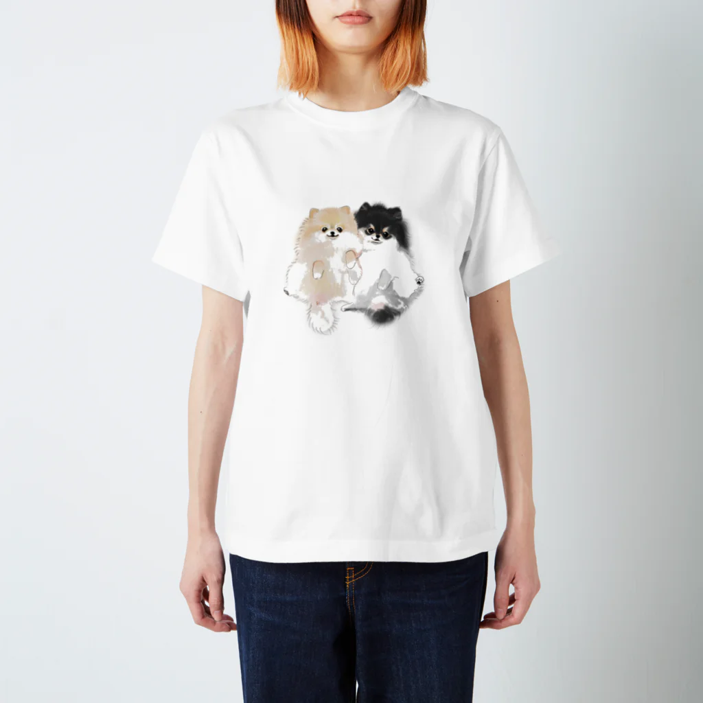 ふわふわチャリティのcomachi & temari 티셔츠