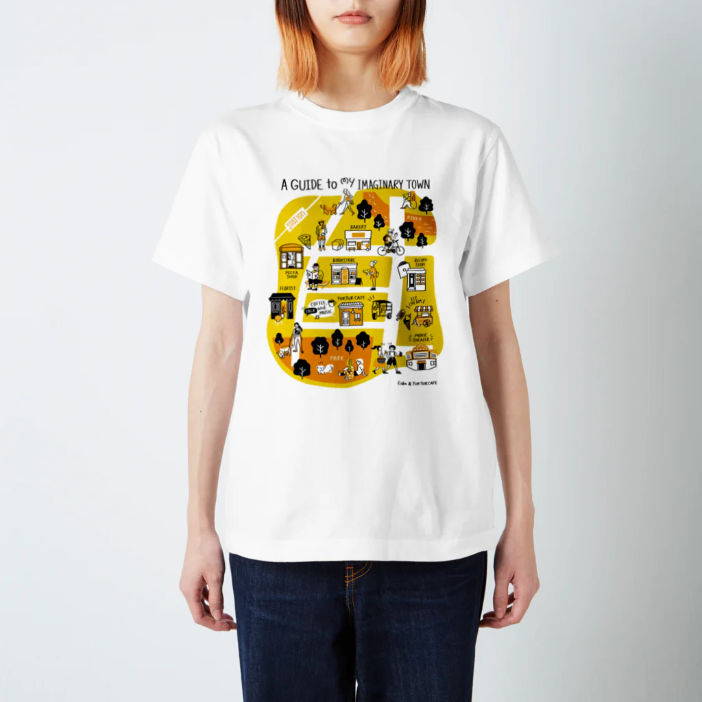 TUK TUK CAFEのTUK TUK CAFE MAP T-YELLOW スタンダードTシャツ