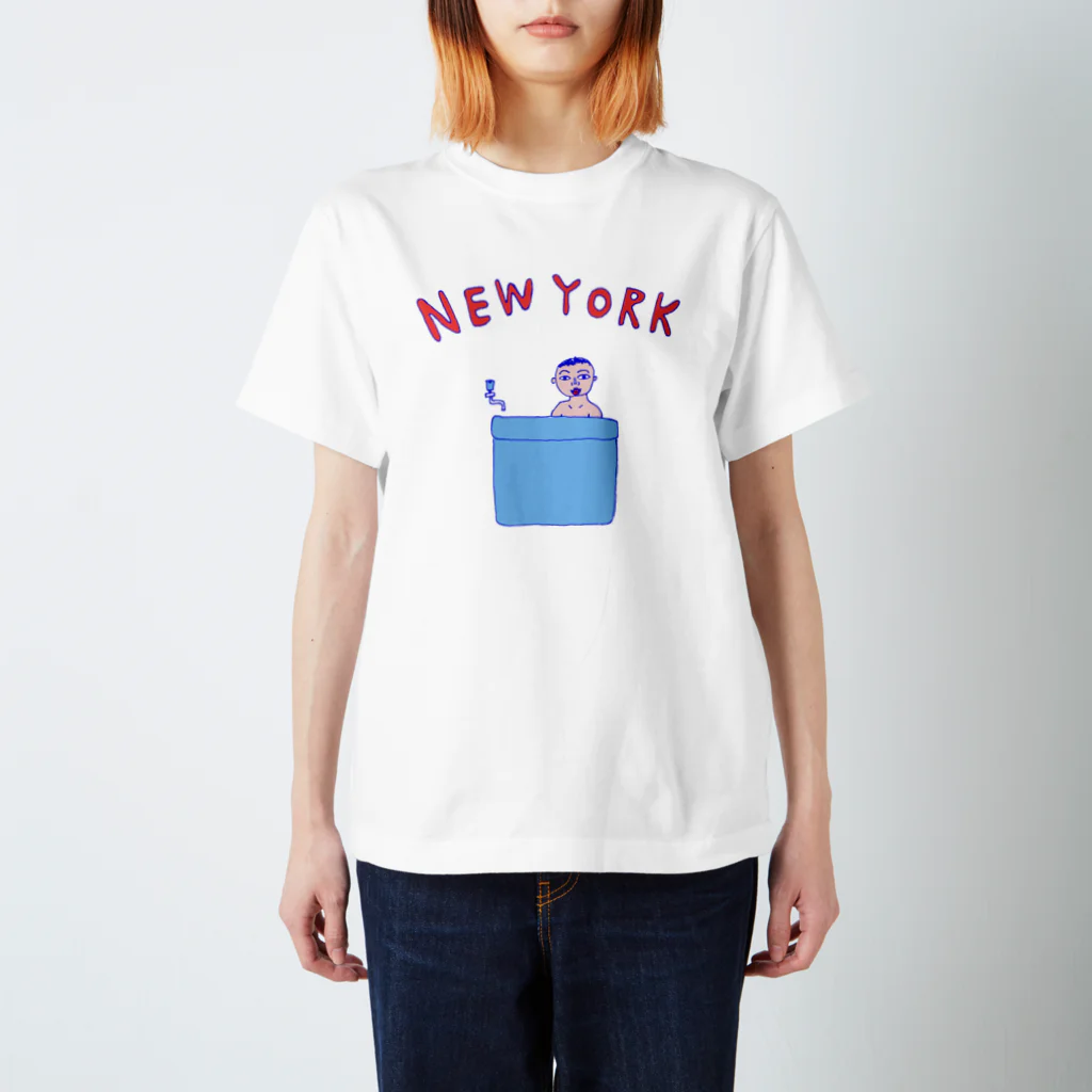 NIKORASU GOの＜ドラマ衣装着用デザイン＞ダジャレデザイン「にゅーよーく」＜NEWYORK＞＊このデザインがドラマあのキスの衣装に使われていた模様、松坂桃李さんがきてるのみたよお Regular Fit T-Shirt