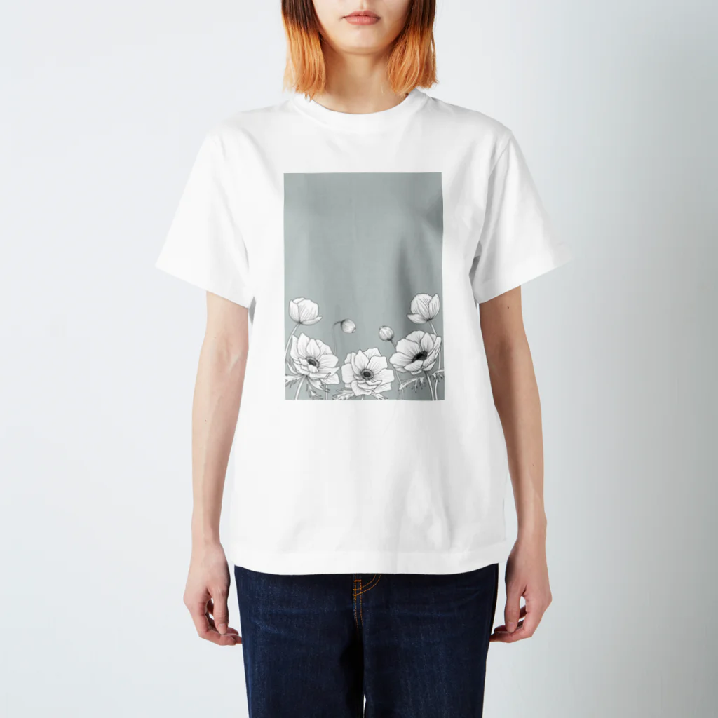 Mana Design Storeのアネモネのボタニカルデザイン スタンダードTシャツ