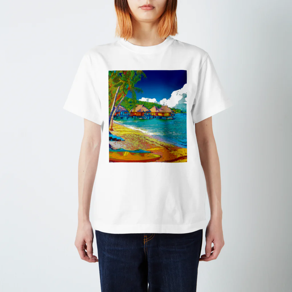 GALLERY misutawoのボラボラ島の水上バンガロー スタンダードTシャツ