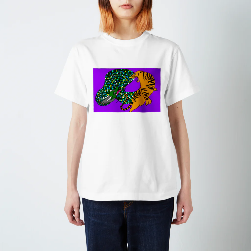 えび描きのりゅうこ紫 スタンダードTシャツ