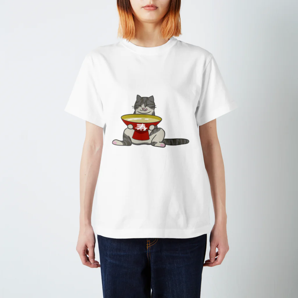 のら家の猫と盃 スタンダードTシャツ