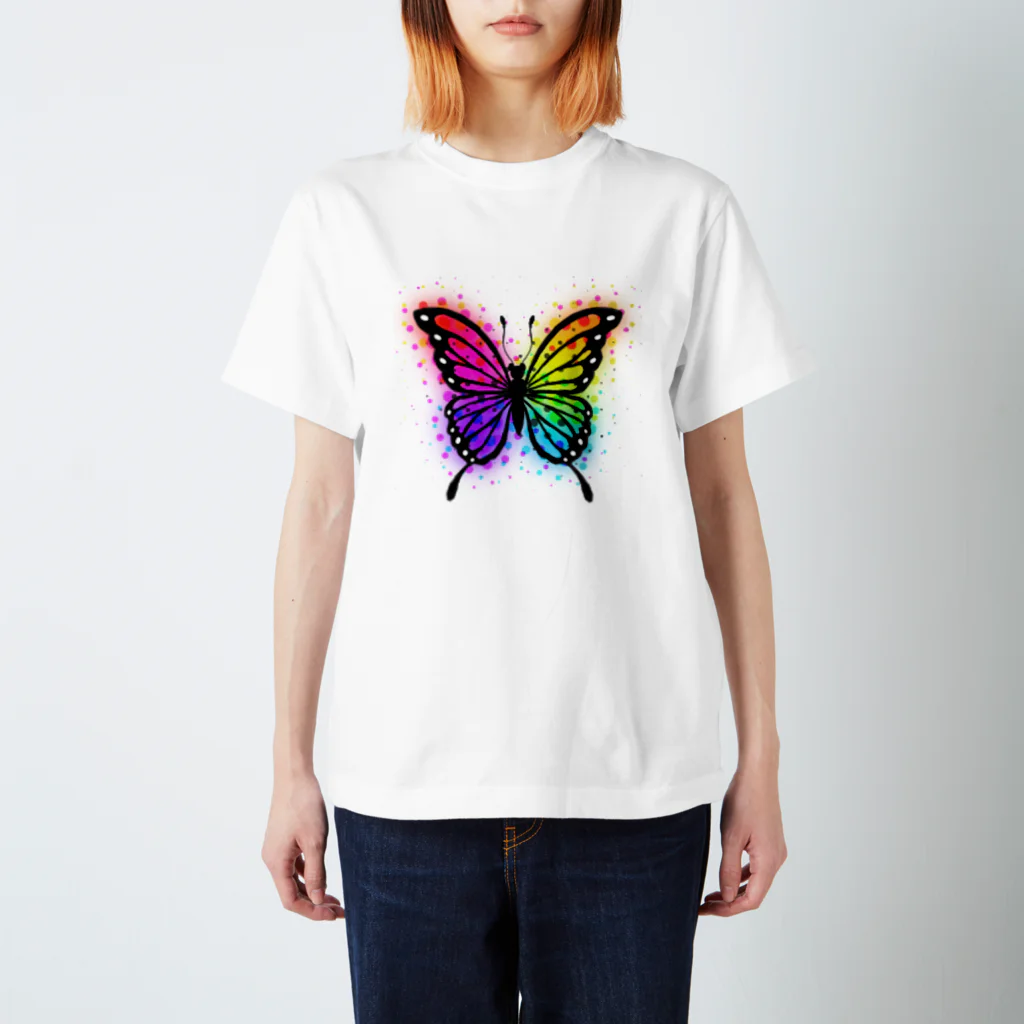 かる・しゅえのカラフル蝶々 スタンダードTシャツ
