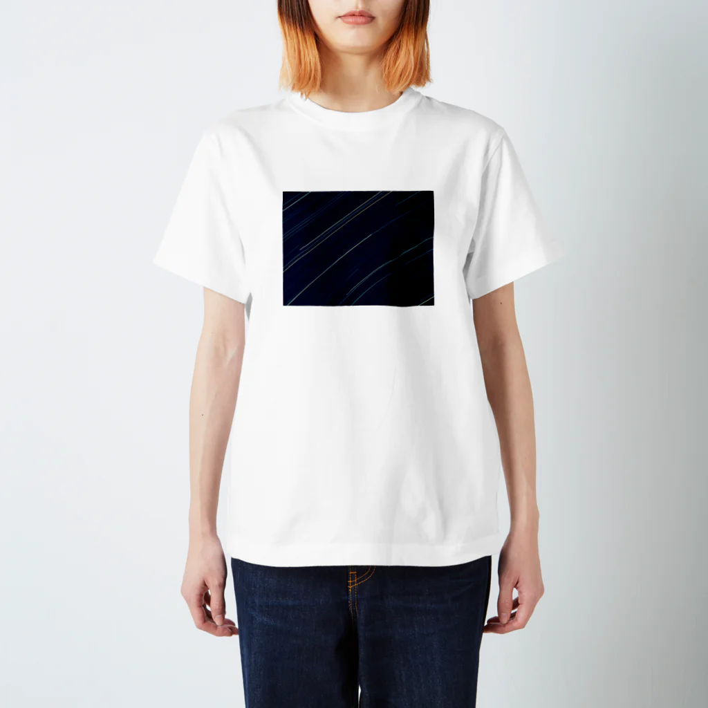 さかなのStar trail Regular Fit T-Shirt