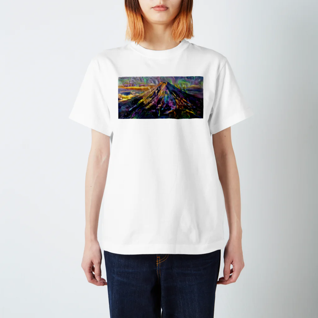 お遊びSHOPのサイケデリック富士山 スタンダードTシャツ