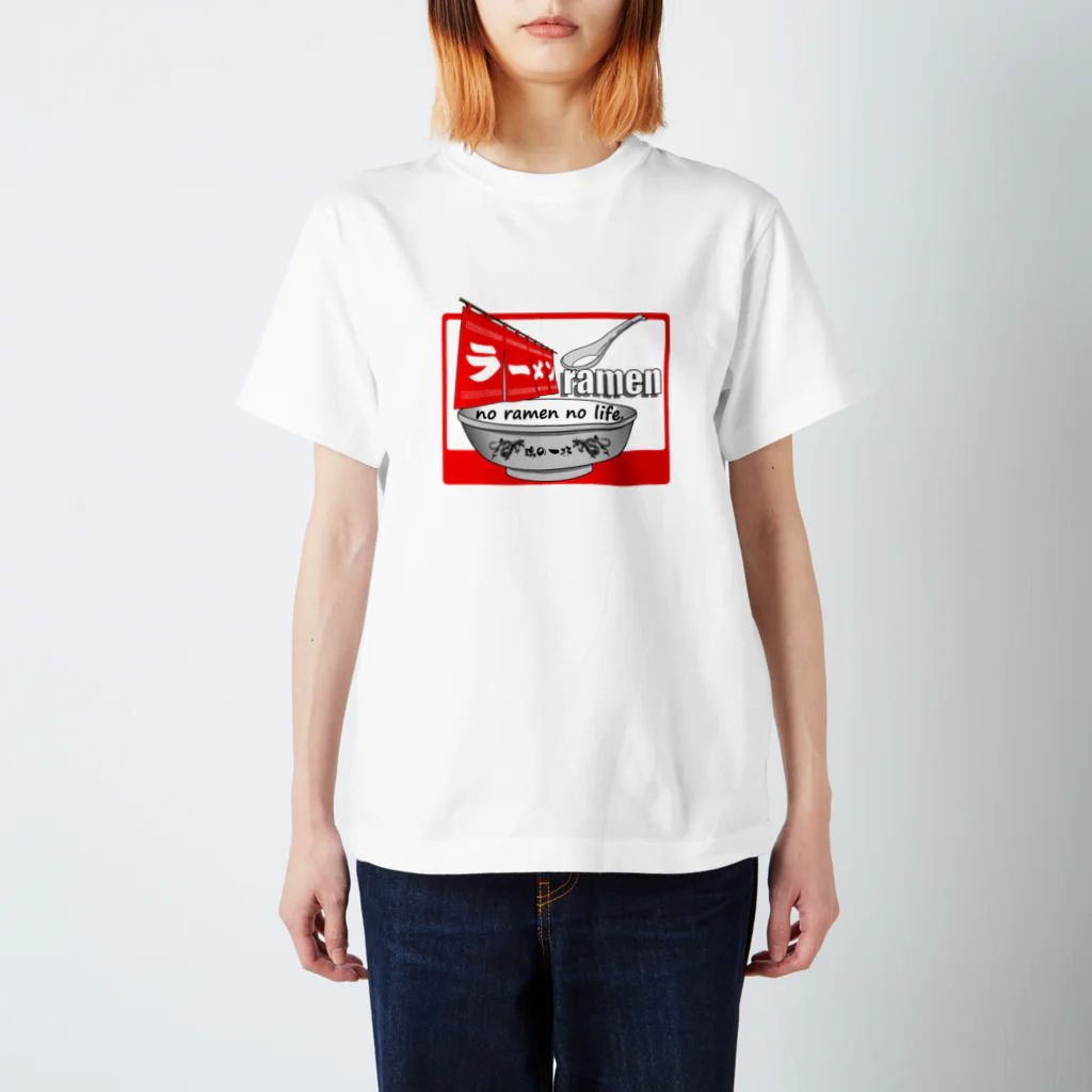 ＴＡＭＡ　Ｃａｒａｔ☆たまカラット☆のラーメンＴシャツ（魂の一杯：赤） Regular Fit T-Shirt