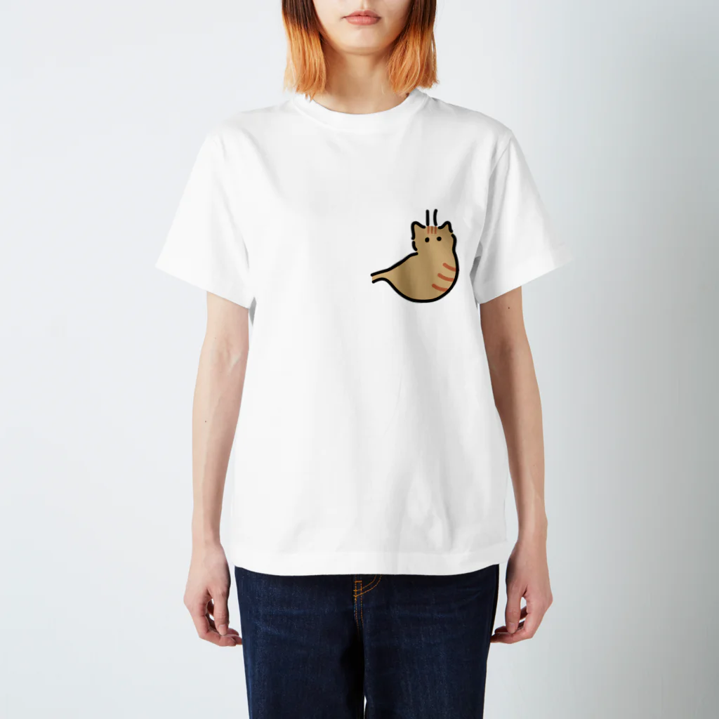 ねこやにわとりやの胃茶トラ猫 スタンダードTシャツ