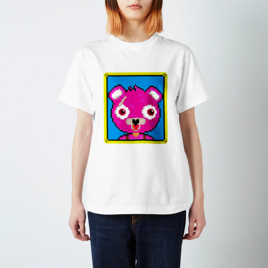 Cartoon☆style☆Fortniteのピンクのくまちゃんドット絵 Regular Fit T-Shirt