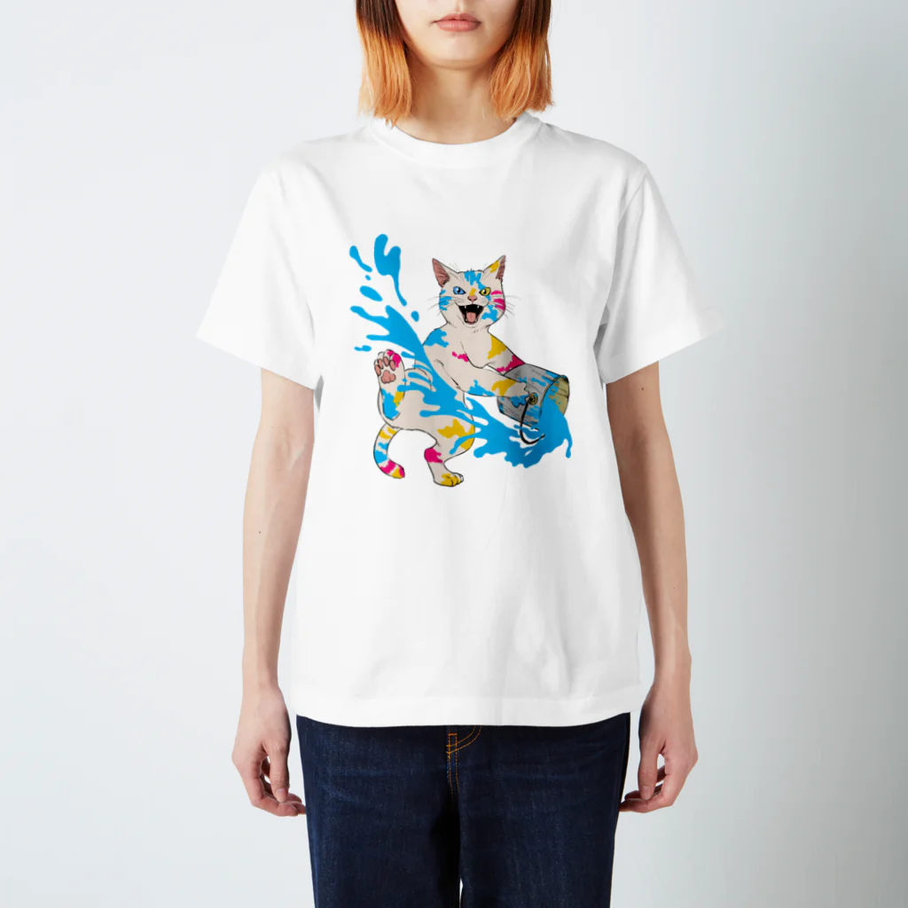 あふぐろ屋のペンキ猫（両面） Regular Fit T-Shirt