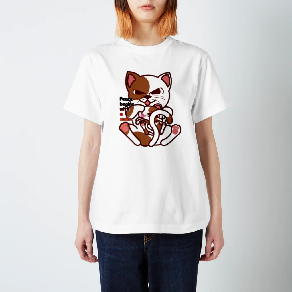 オリジナルデザインTシャツ　SMOKIN'のsmileCat スタンダードTシャツ