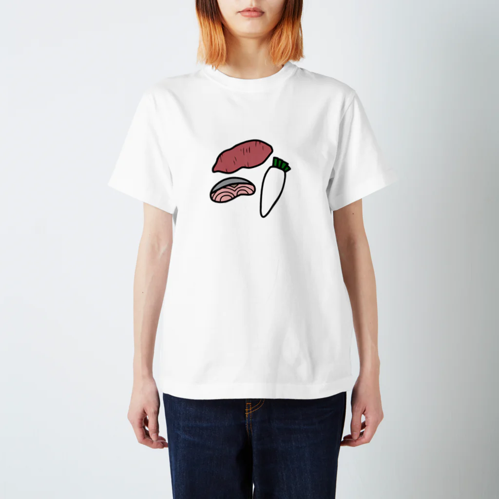 鳩のさつまいもと鮭と大根 Regular Fit T-Shirt