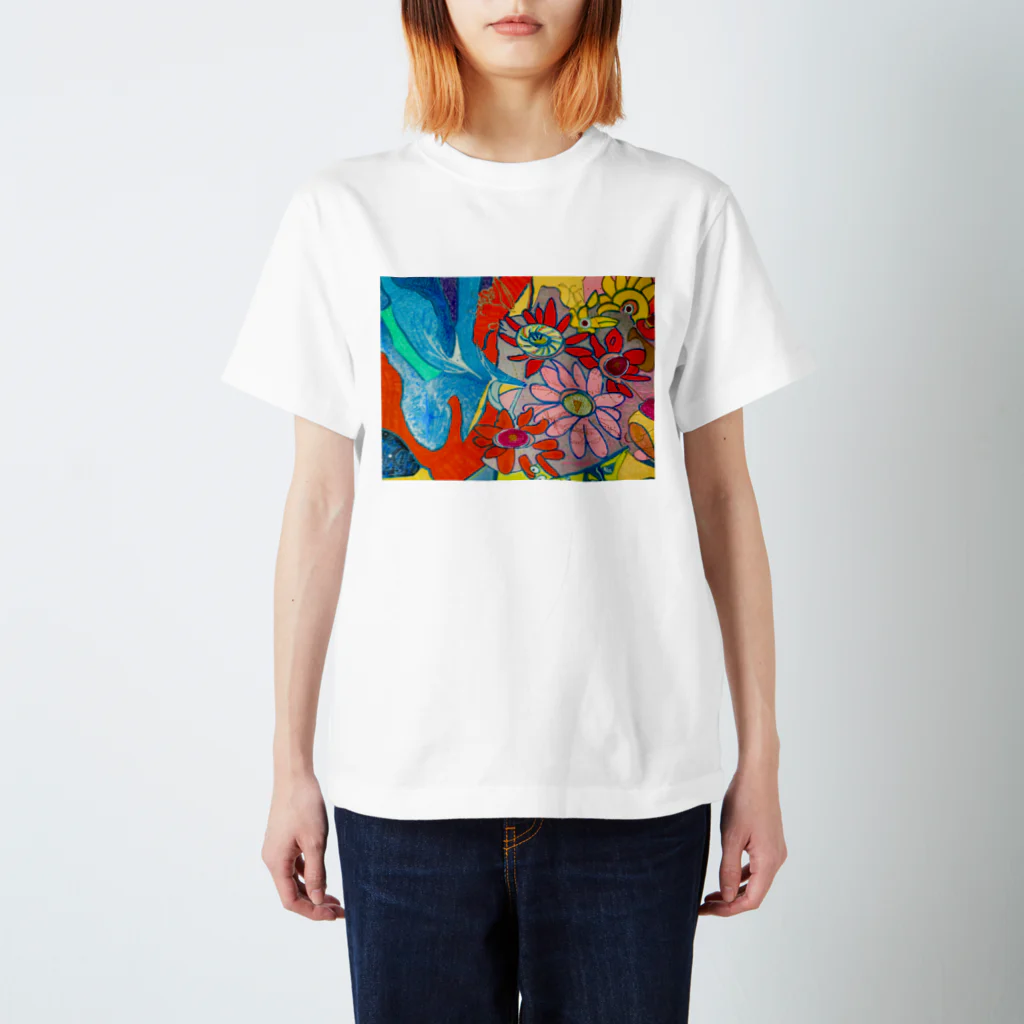 オサルの箱庭の夏の海と花 Regular Fit T-Shirt