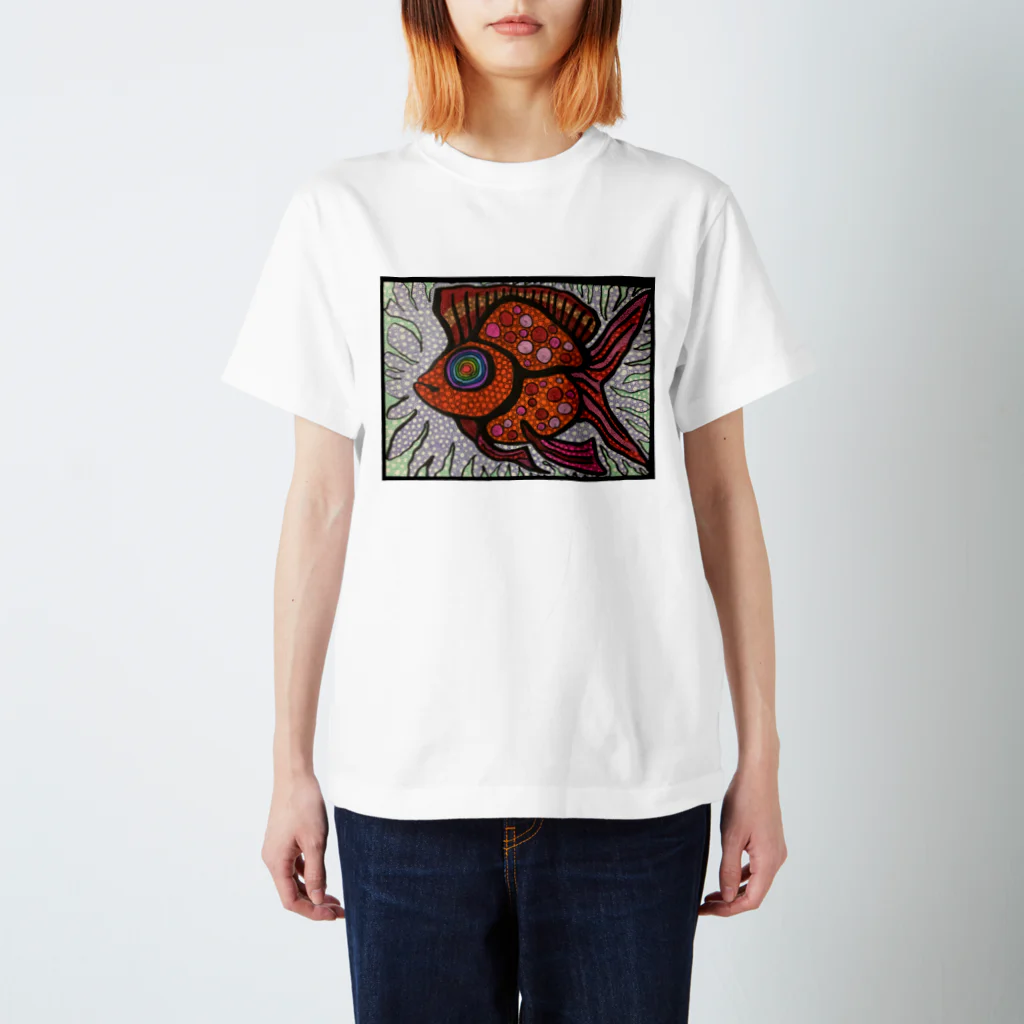 ハナキズノアカザルの赤金魚 Regular Fit T-Shirt