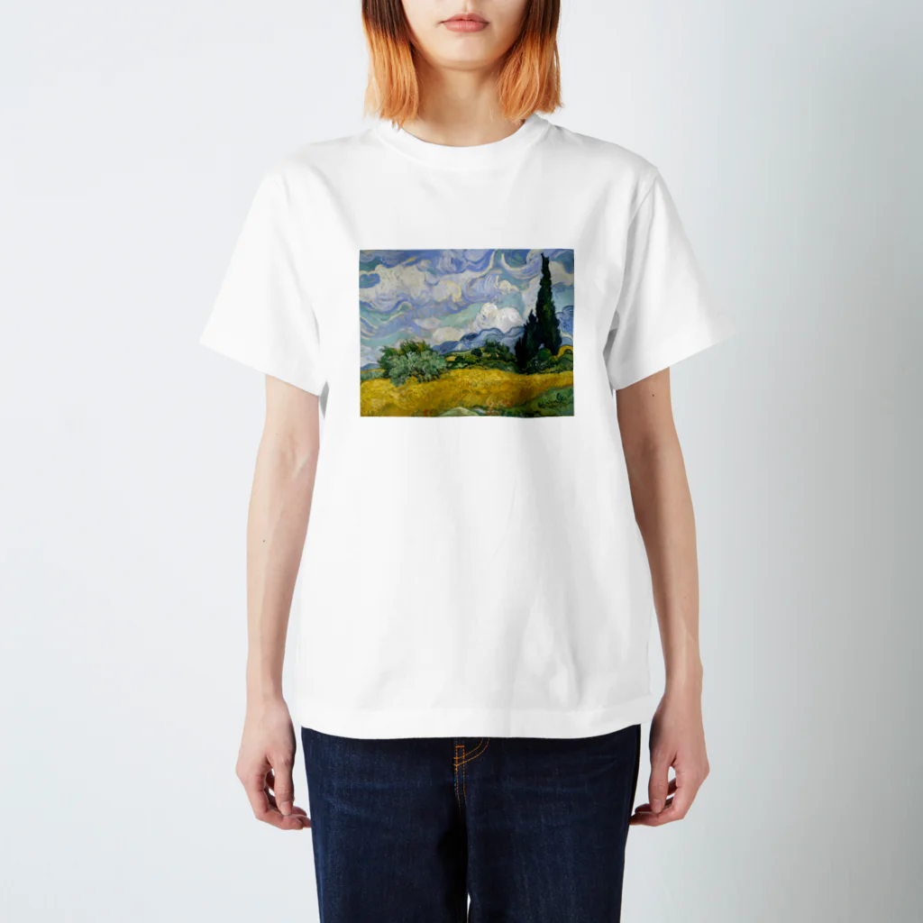X-Artのゴッホ / 糸杉のある麦畑  Wheat Field with Cypresses (1889) Regular Fit T-Shirt
