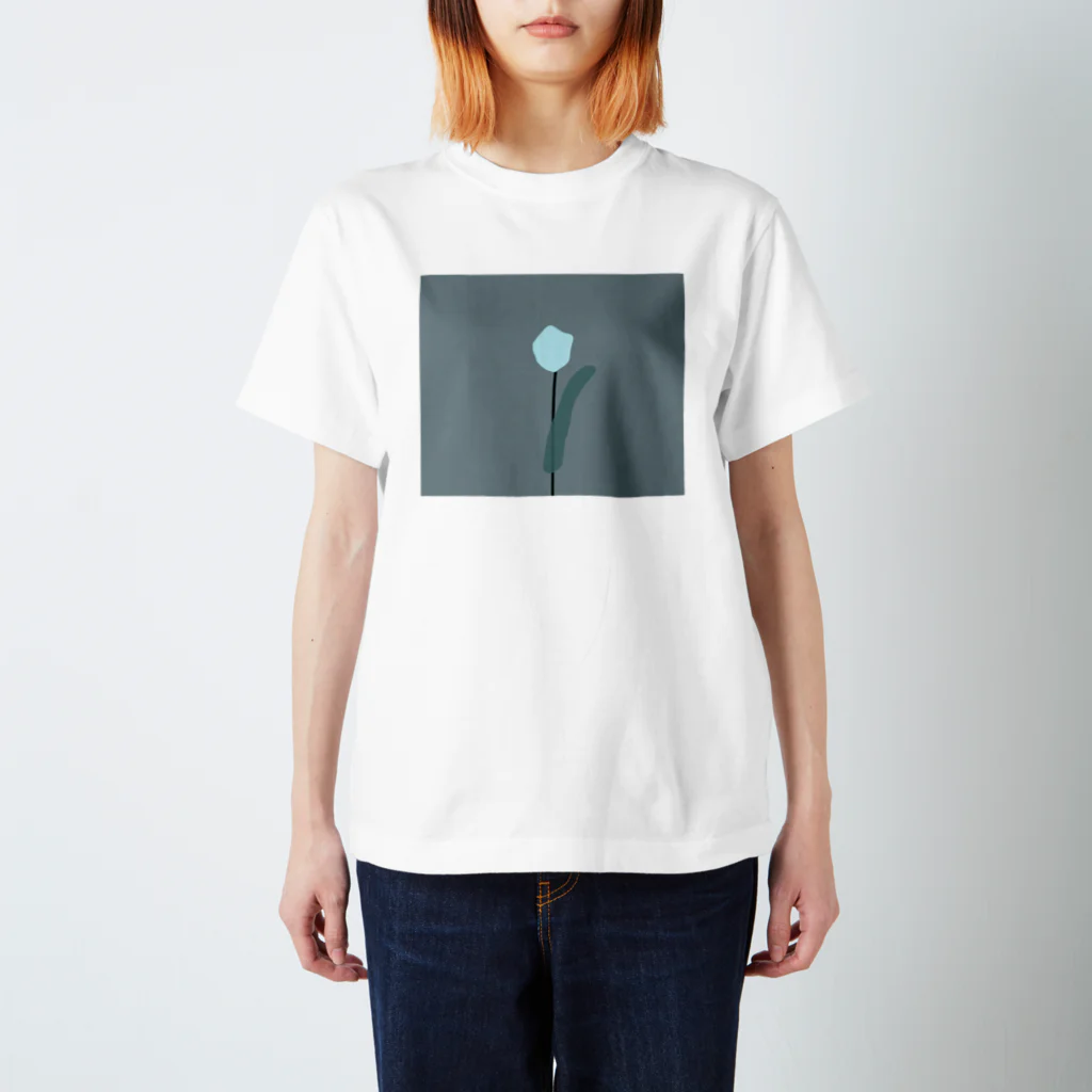 rilybiiのlightBlue × graygreenBlue Regular Fit T-Shirt