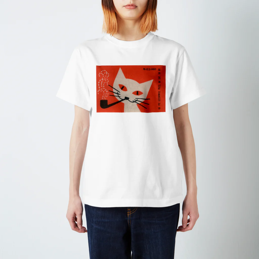 YS VINTAGE WORKSのポーランド　オレンジ・パイプねこ スタンダードTシャツ