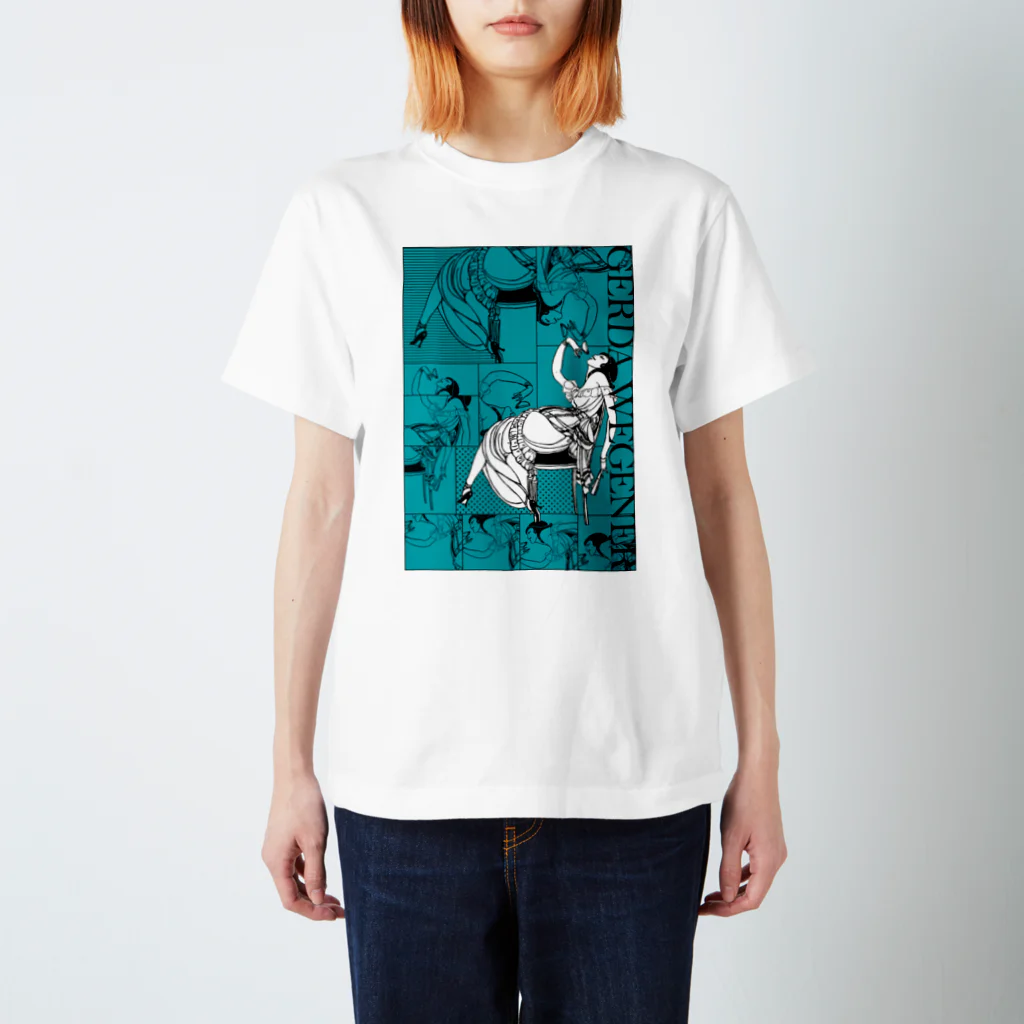 Cordelia　SUZURI分室のGERDA "Collage green" Regular Fit T-Shirt