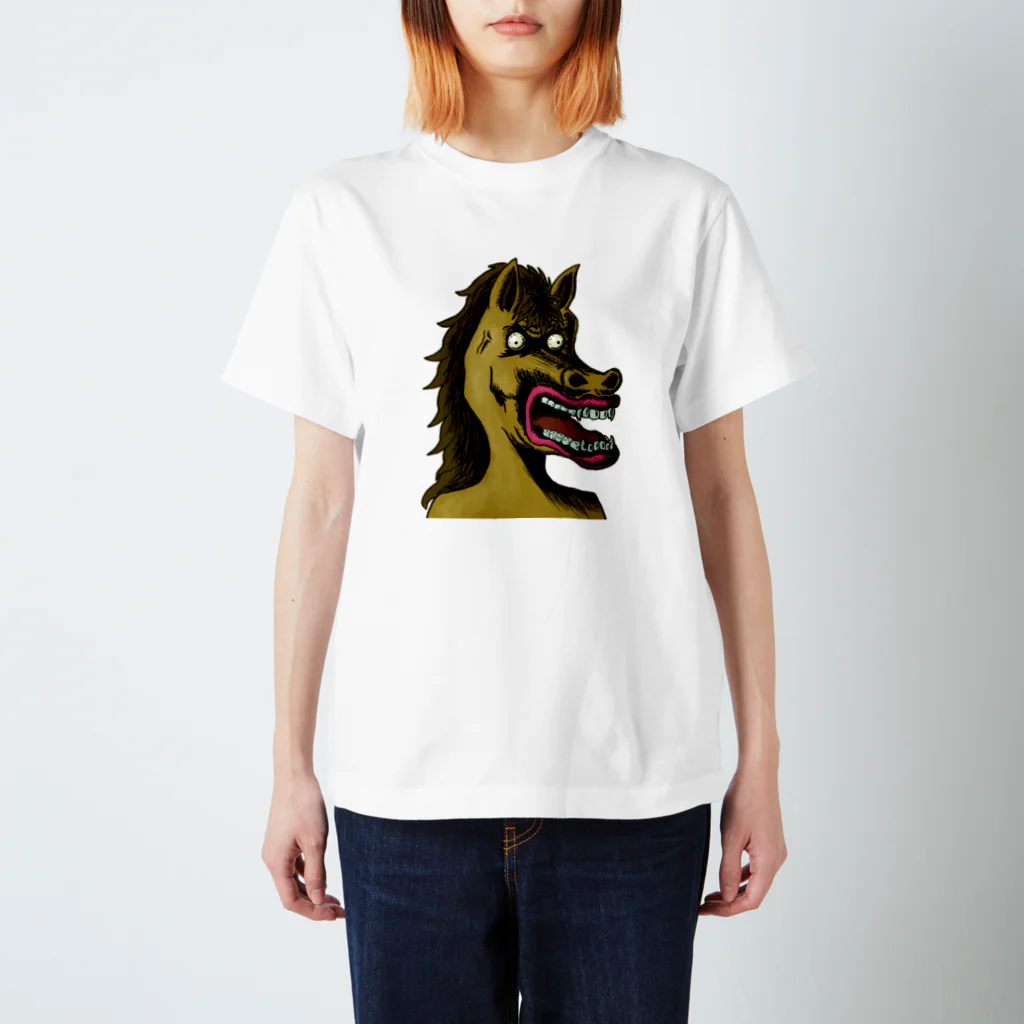 れいしょうのSUZURIのNFT風の馬 ~Horse Face Is Scary~ スタンダードTシャツ