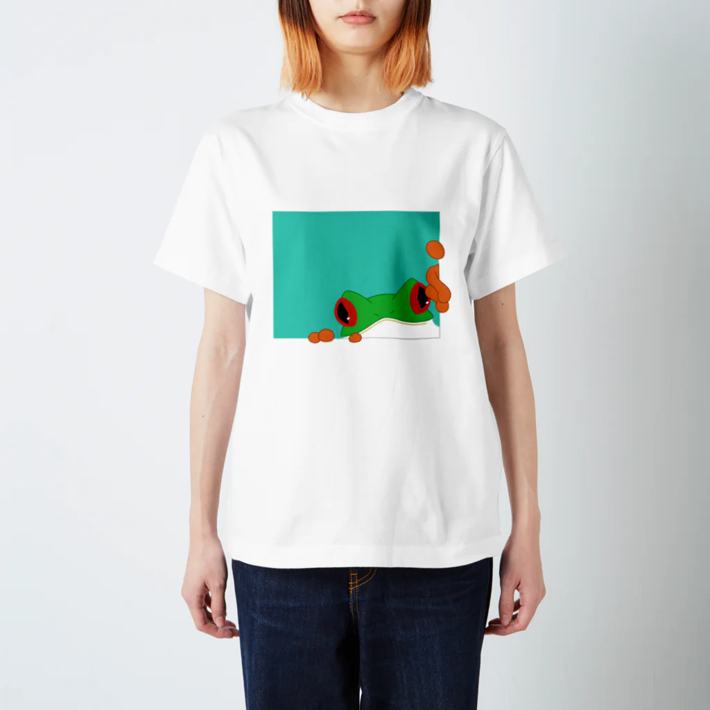 村田村のひょっこりアカメアマガエル スタンダードTシャツ