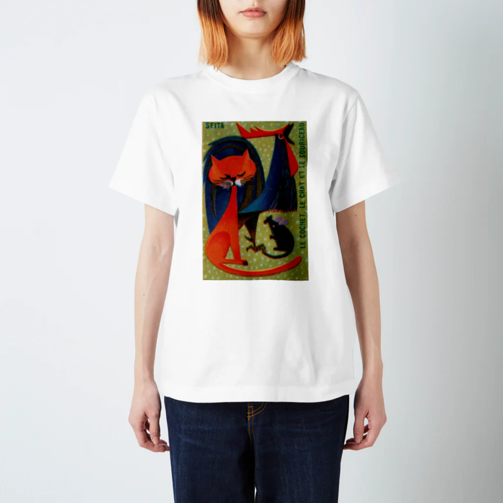 YS VINTAGE WORKSのフランス　絵本　キツネ、ネズミ、雄鶏、 スタンダードTシャツ