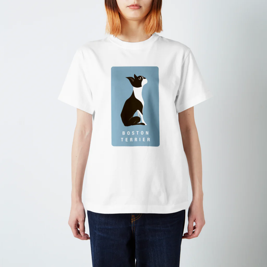 B.T. LOCOのB.T. LOCO スタンダードTシャツ「なんだ？」（ライトブルー） Regular Fit T-Shirt