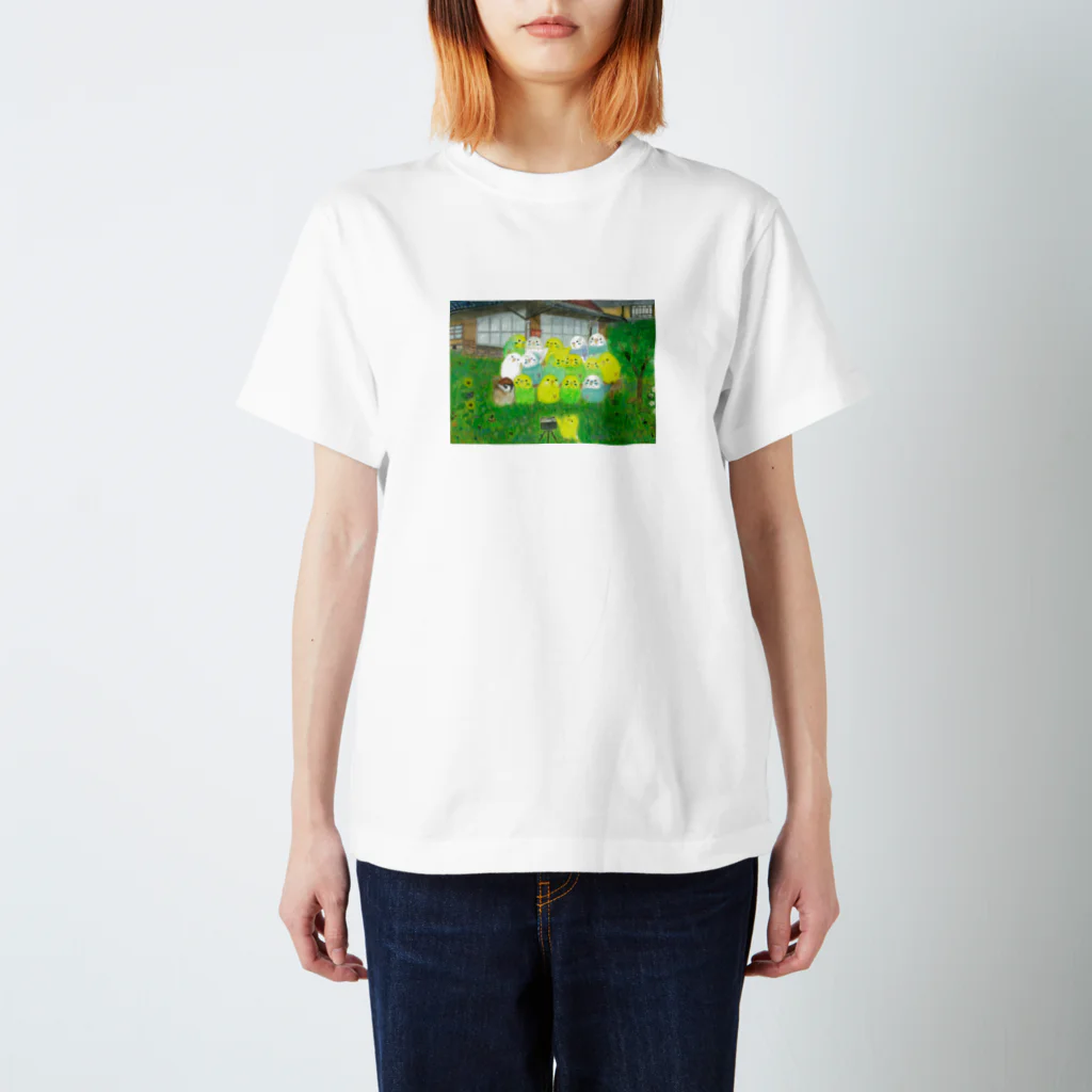 yuuwa sachi のインコ集合写真 スタンダードTシャツ