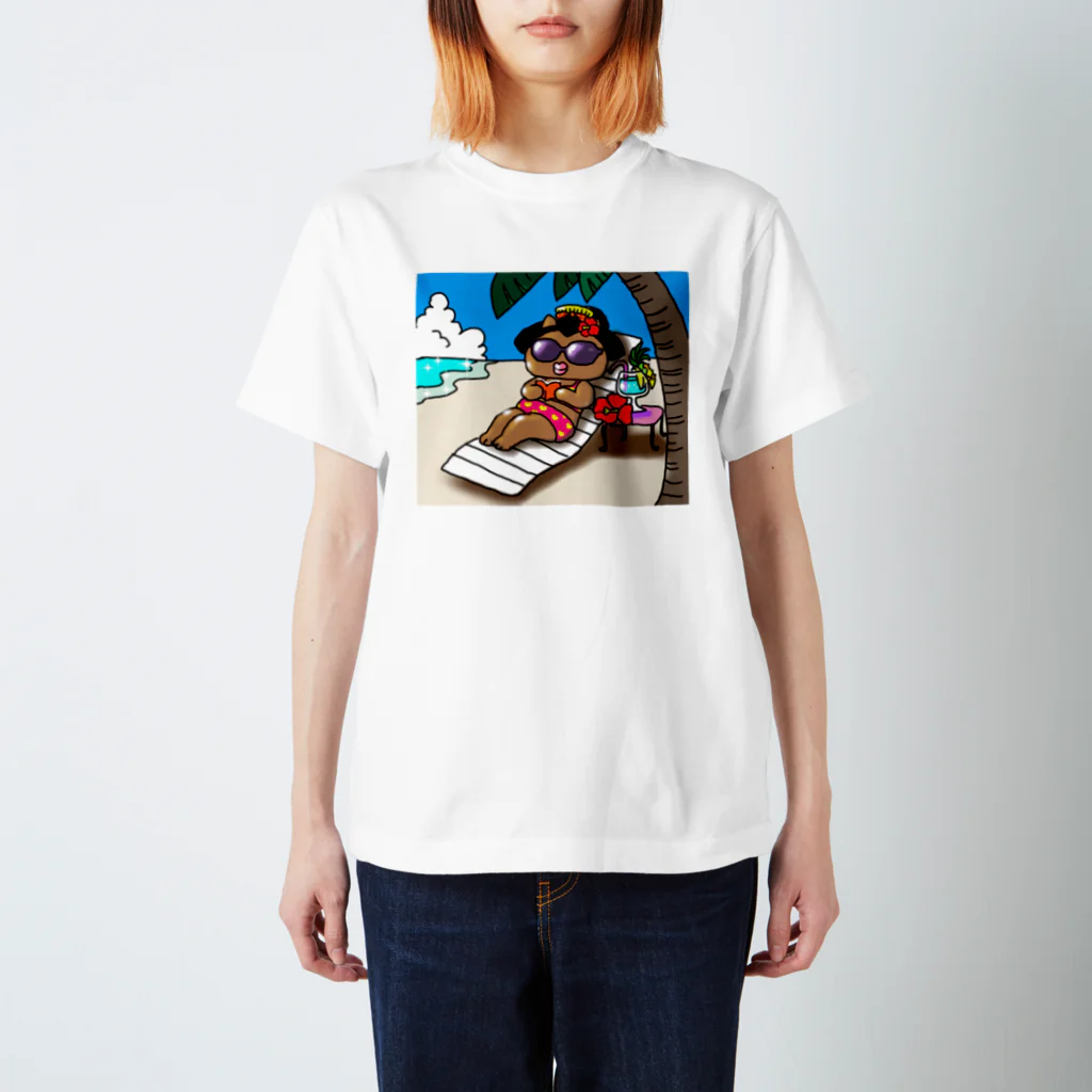 Happy Fun goodsの舞妓ねこバケーション Regular Fit T-Shirt