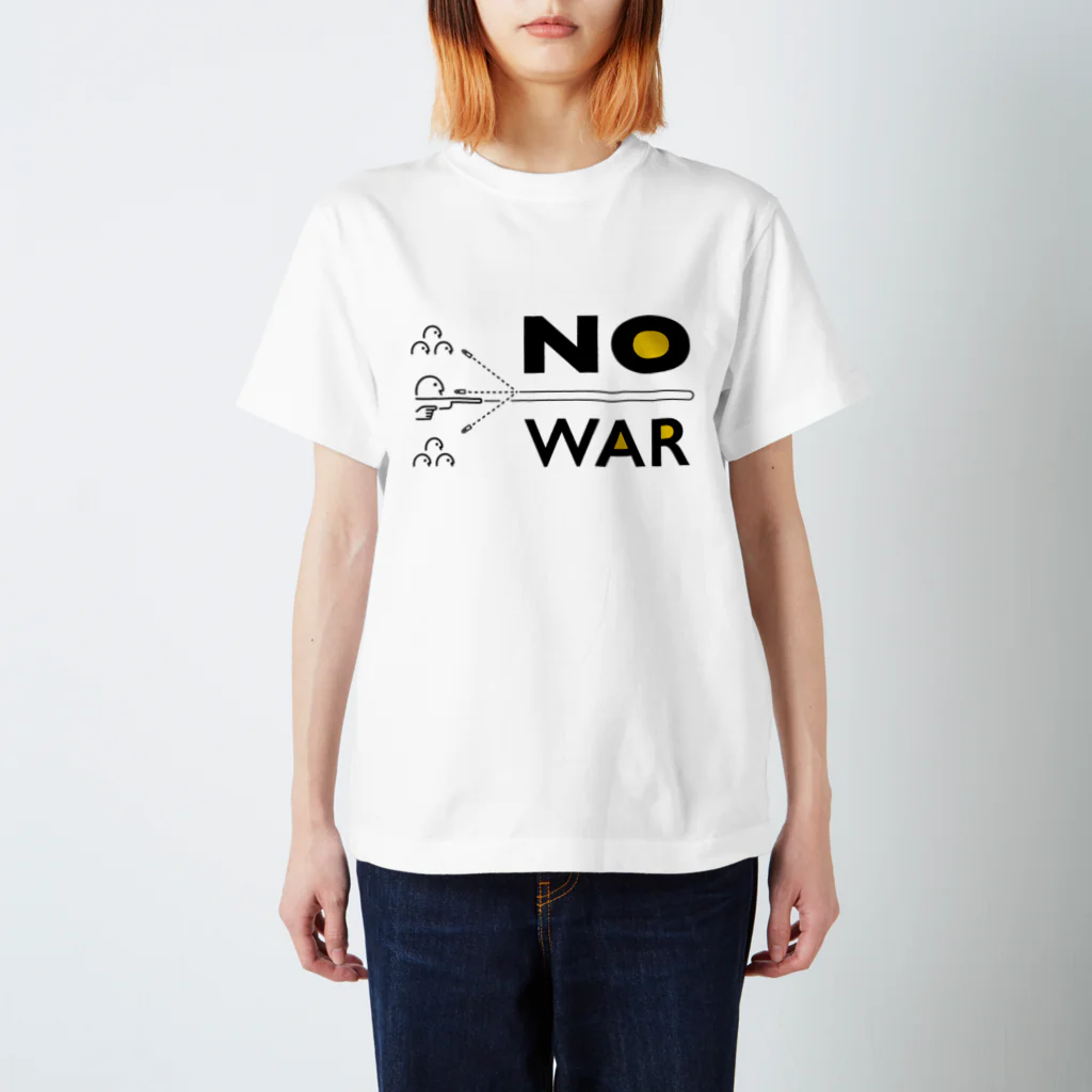 M__KのNO WAR（White/Grey） Regular Fit T-Shirt