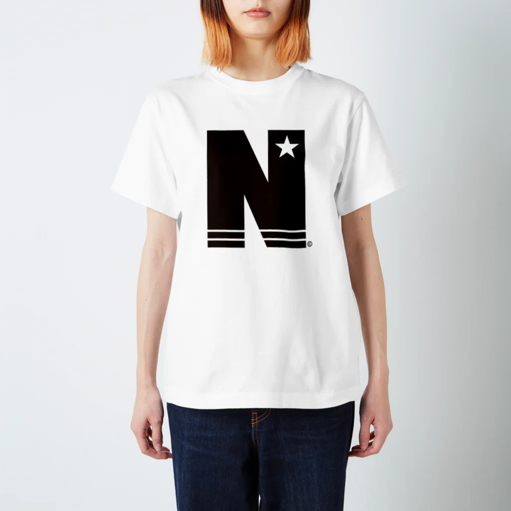 NOBチャンネルストアのN STAR ブラック スタンダードTシャツ