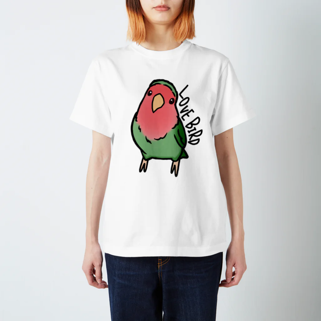 ぴのとま@の小首を傾げるコザクラインコ スタンダードTシャツ