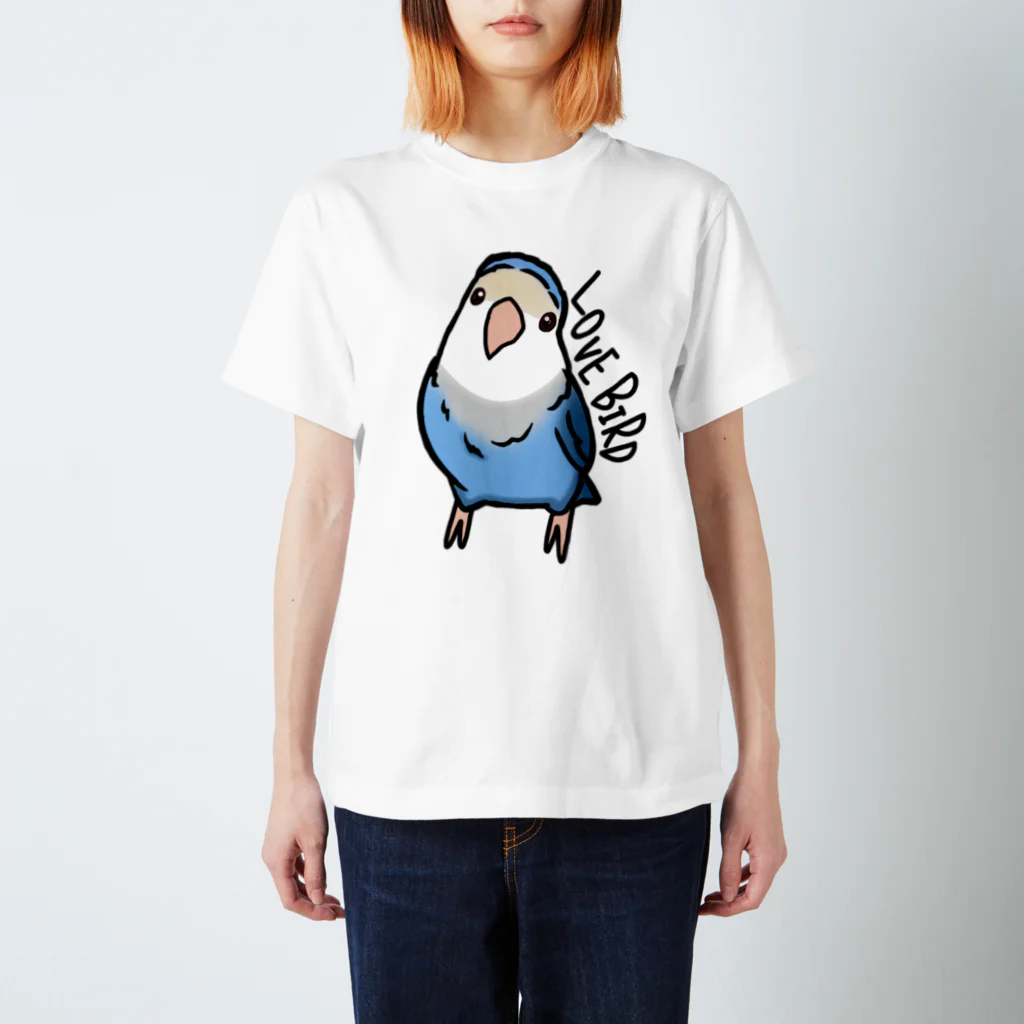 ぴのとま@の小首を傾げるコザクラインコ スタンダードTシャツ