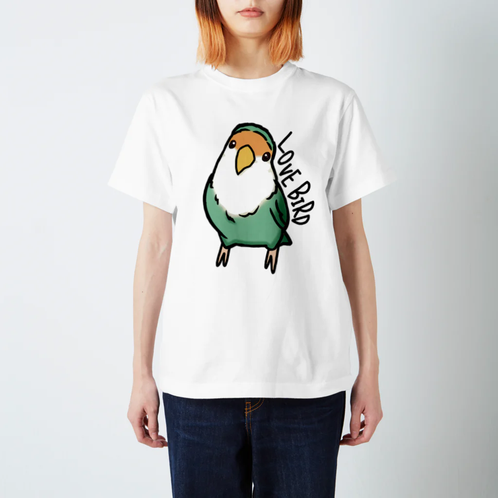 ぴのとま@の小首を傾げるコザクラインコ スタンダードTシャツ